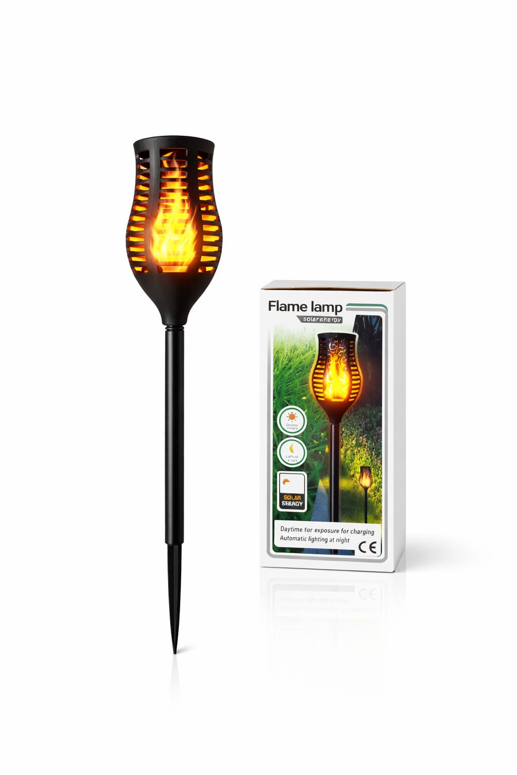 Solare Flammen-Gartenleuchte im dekorativen Fackeldesign